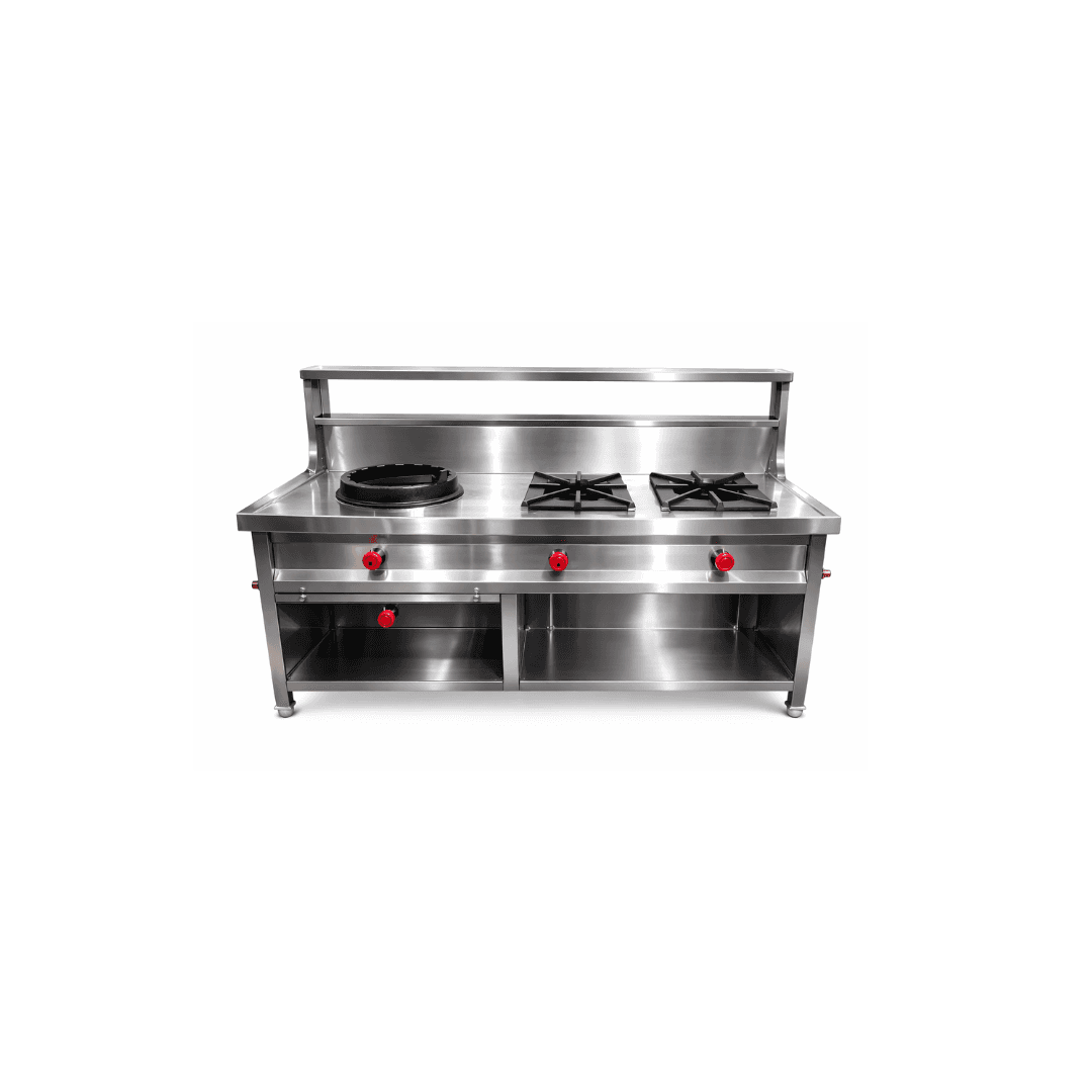 Multi Burner Cooking Range with Shelf