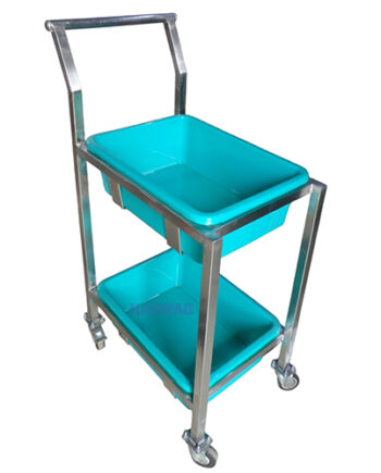 Stainless Steel Waste Plate Bin Trolley